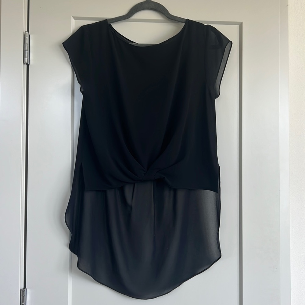Zara black high low blouse size XS